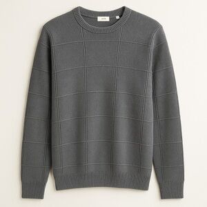 ✨EUC ARROW Men’s Crew Sweater Window pane 100% Cotton Grey Pullover SZ M